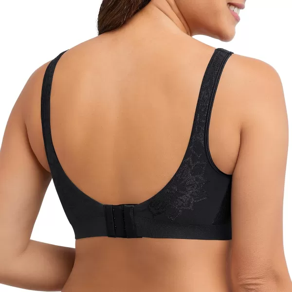 Bali Womens Comfort Revolution Wireless Bra FullCoverage TShirt Bra Retired ColorsBlack Aztec