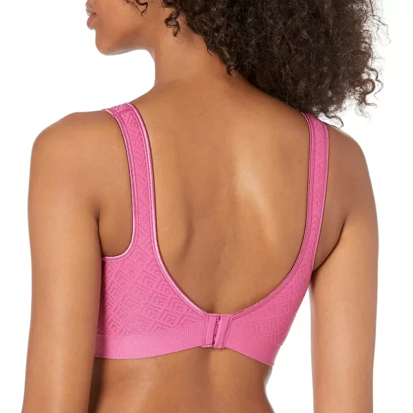 Bali Womens Comfort Revolution Wireless Bra FullCoverage TShirt Bra Retired ColorsDahlia Pink Retro