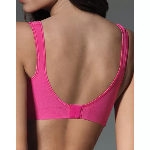 Bali Womens Comfort Revolution Wireless Bra FullCoverage TShirt Bra Retired ColorsShowtime Fuchsia Heather