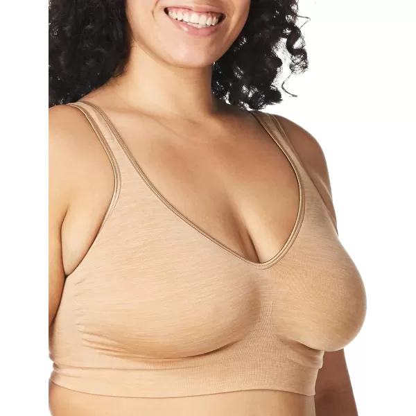 Bali Womens Comfort Revolution Wireless Bra FullCoverage TShirt Bra Retired ColorsSunbaked Beige Heather