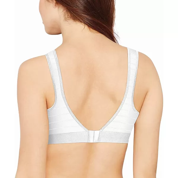 Bali Womens Comfort Revolution Wireless Bra FullCoverage TShirt Bra Retired ColorsWhite Stripe