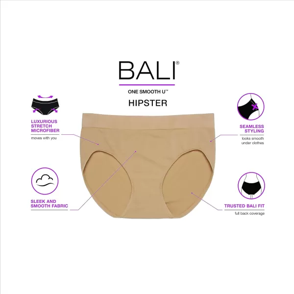 Bali Womens One U All Around Smoothing Hipster PantiesBerry Bunch