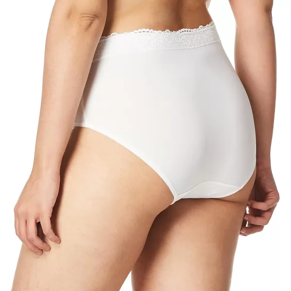 Bali Womens Passion For Comfort Brief Panties Seamless Stretch Brief UnderwearWhite