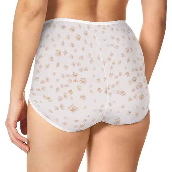 Bali Womens Skimp Skamp Panties Smoothing Stretch Brief UnderwearWhite Floral Print