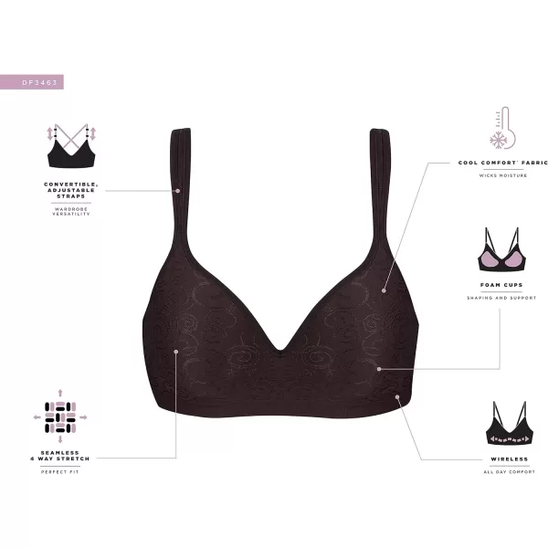 Bali womens Comfort Revolution Wireless Bra Fullcoverage Wirefree Bra Cool Comfort FabricAlmond Zag