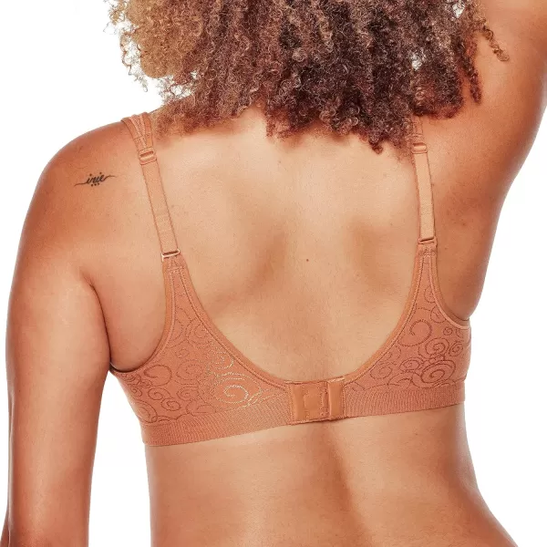 Bali womens Comfort Revolution Wireless Bra Fullcoverage Wirefree Bra Cool Comfort FabricCinnamon Butter Swirl