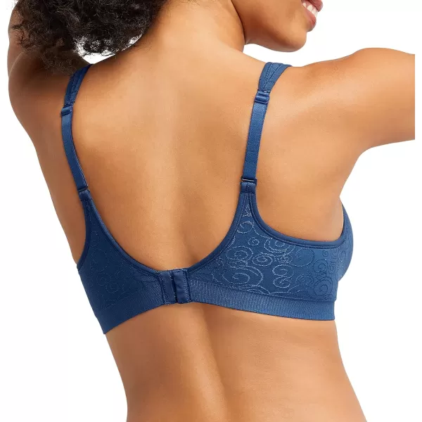 Bali womens Comfort Revolution Wireless Bra Fullcoverage Wirefree Bra Cool Comfort FabricRegal Navy Swirl