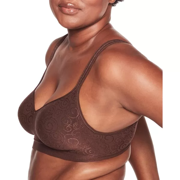 Bali womens Comfort Revolution Wireless Bra Fullcoverage Wirefree Bra Cool Comfort FabricWarm Cocoa Brown Swirl