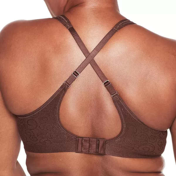 Bali womens Comfort Revolution Wireless Bra Fullcoverage Wirefree Bra Cool Comfort FabricWarm Cocoa Brown Swirl