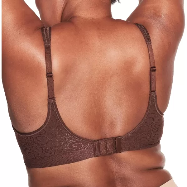 Bali womens Comfort Revolution Wireless Bra Fullcoverage Wirefree Bra Cool Comfort FabricWarm Cocoa Brown Swirl