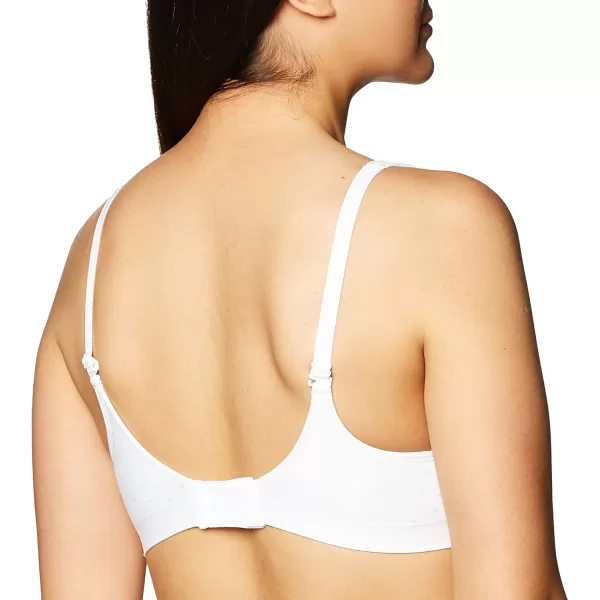 Bali womens Comfort Revolution Wireless Bra Fullcoverage Wirefree Bra Cool Comfort FabricWhite Dot