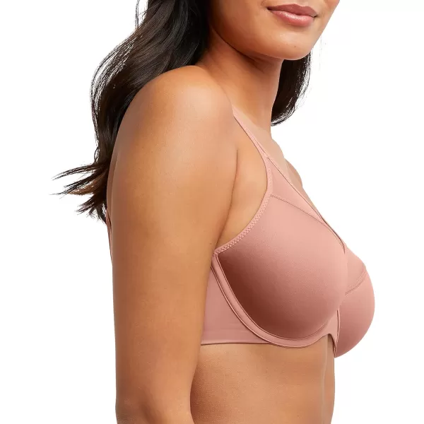 Bali womens One Smooth U Ultra Light Bra Underwire TShirt Bra Convertible Straps DF3439Enchantment Pink