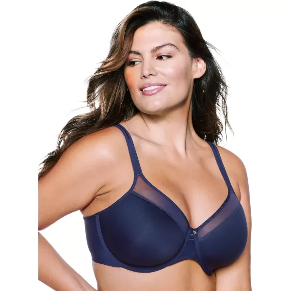 Bali womens One Smooth U Ultra Light Bra Underwire TShirt Bra Convertible Straps DF3439Juniper Blue