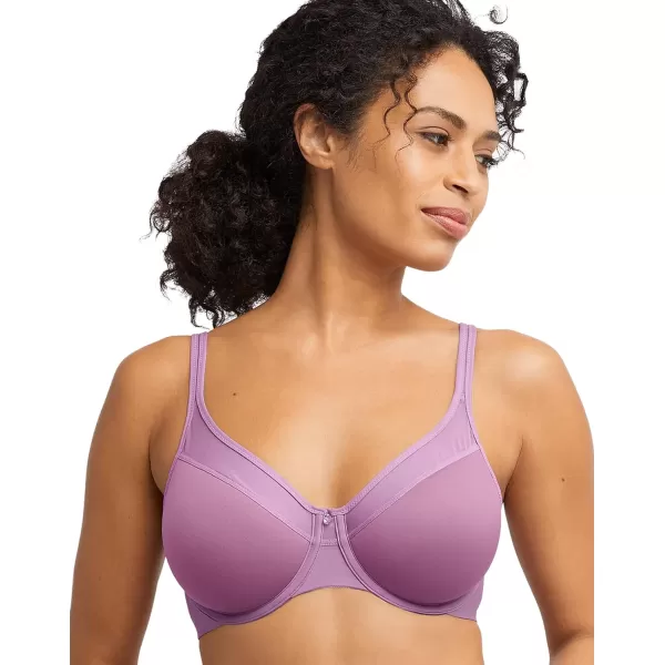 Bali womens One Smooth U Ultra Light Bra Underwire TShirt Bra Convertible Straps DF3439Tinted Lavender