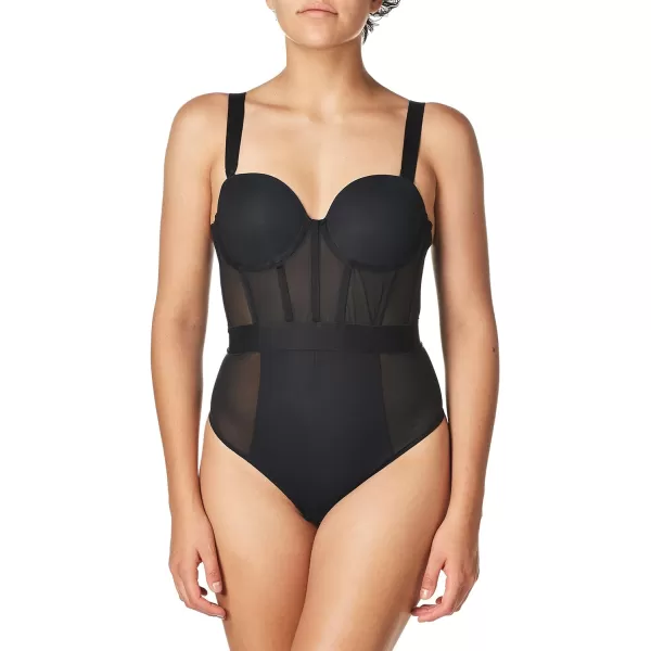 DKNY womens Sheers Strapless BodysuitBlack