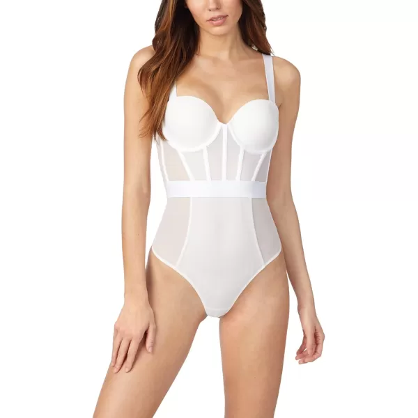 DKNY womens Sheers Strapless BodysuitWhite