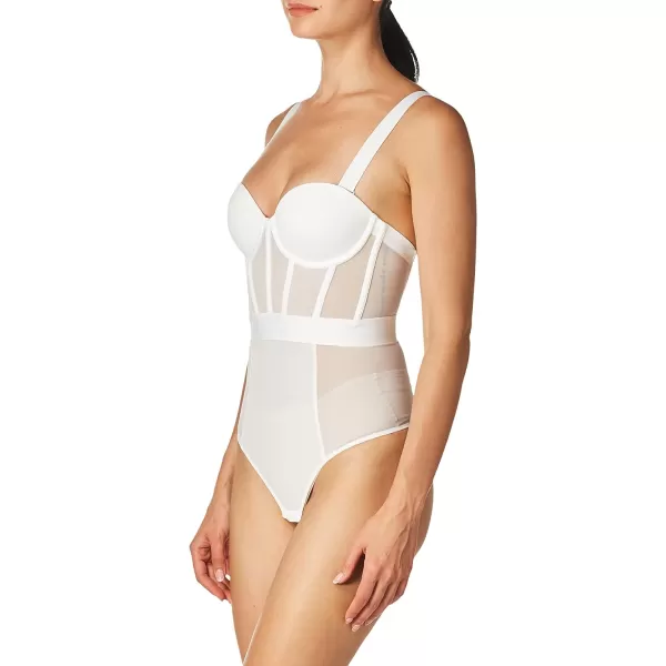 DKNY womens Sheers Strapless BodysuitWhite