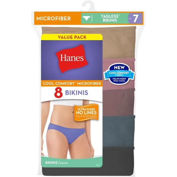 Hanes Womens 8 Pack Microfiber BikiniAssorted