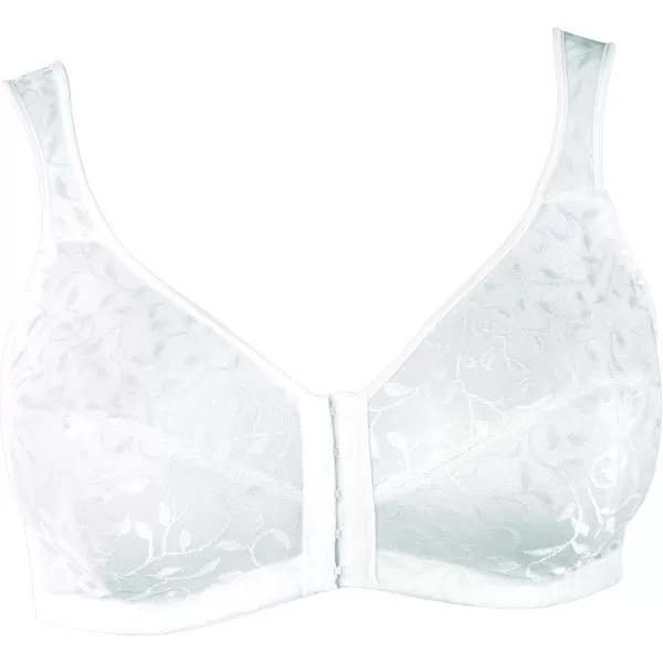 Just My Size Womens Easy On Front Close Wirefree Bra MJ1107White