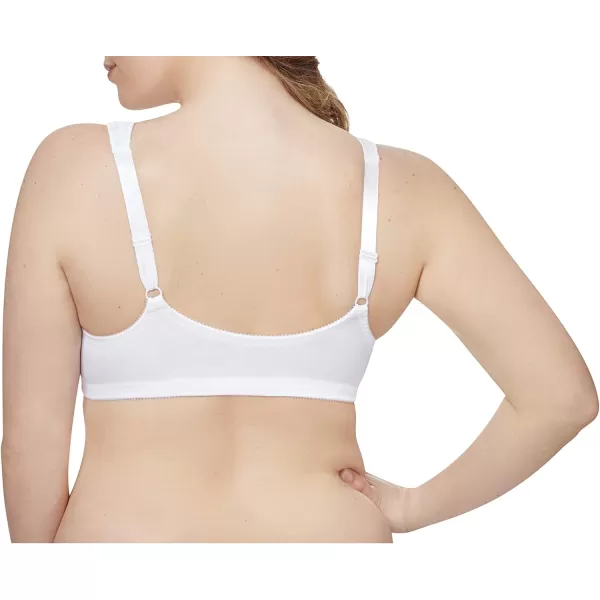 Just My Size Womens Easy On Front Close Wirefree Bra MJ1107White