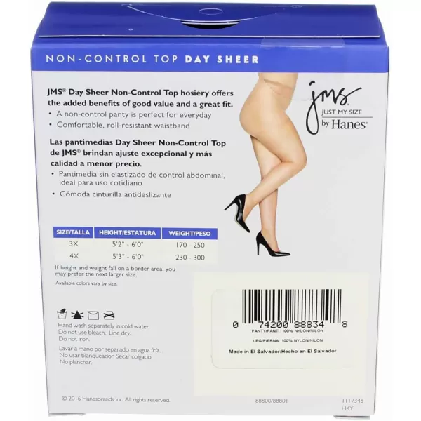 Just My Size Womens Plus Size Smooth Finish Regular Reinforced Toe Panty Hose EcoSuntan