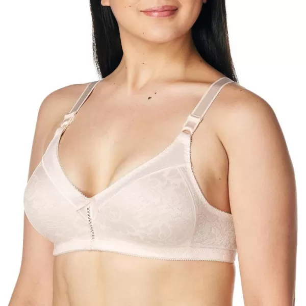 Bali Double Support Wireless Bra Lace Bra with StayinPlace Straps FullCoverage Wirefree Bra Tagless for Everyday WearPink Bliss