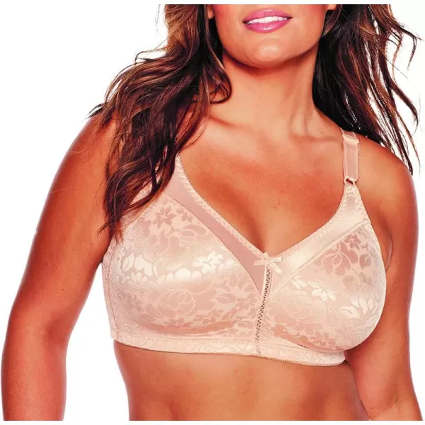 Bali Double Support Wireless Bra Lace Bra with StayinPlace Straps FullCoverage Wirefree Bra Tagless for Everyday WearSoft Taupe