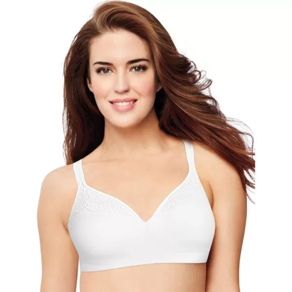 Bali Live It Up Underwire Bra Seamless Shapewear Bra with Cushioned Straps FullCoverage TShirt Bra for Everyday WearWhite Lace