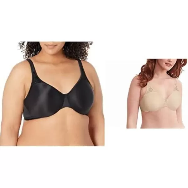 Bali Passion For Comfort Minimizer Underwire Bra2 BlackSoft Taupe