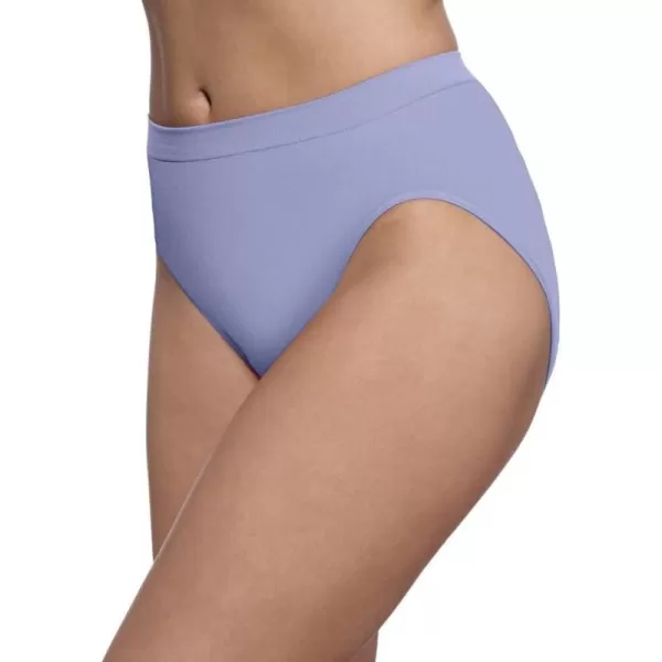 Bali Womens Comfort Revolution Seamless HiCut Panty Microfiber Stretch Underwear Full Coverage PantiesBlue Orchid