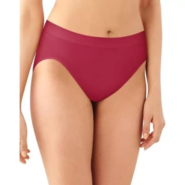 Bali Womens Comfort Revolution Seamless HiCut Panty Microfiber Stretch Underwear Full Coverage PantiesDeep Red Icing Heather