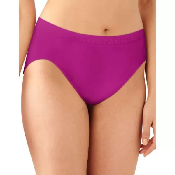 Bali Womens Comfort Revolution Seamless HiCut Panty Microfiber Stretch Underwear Full Coverage PantiesMagenta Majesty