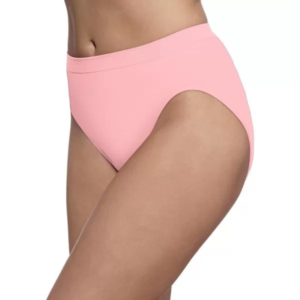 Bali Womens Comfort Revolution Seamless HiCut Panty Microfiber Stretch Underwear Full Coverage PantiesPink Peach