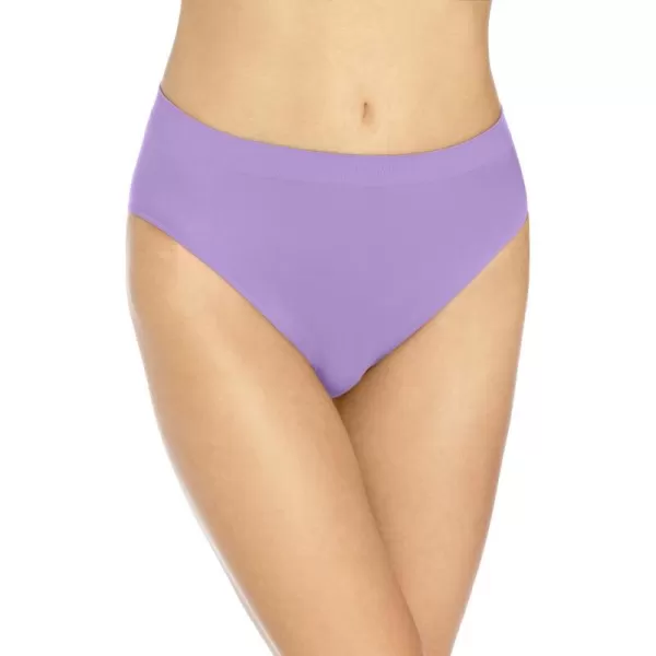 Bali Womens Comfort Revolution Seamless HiCut Panty Microfiber Stretch Underwear Full Coverage PantiesSalty Purple