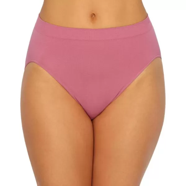 Bali Womens Comfort Revolution Seamless HiCut Panty Microfiber Stretch Underwear Full Coverage PantiesTerracotta Pink