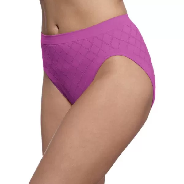 Bali Womens Comfort Revolution Seamless HiCut Panty Microfiber Stretch Underwear Full Coverage PantiesWondrous Orchid Swirl