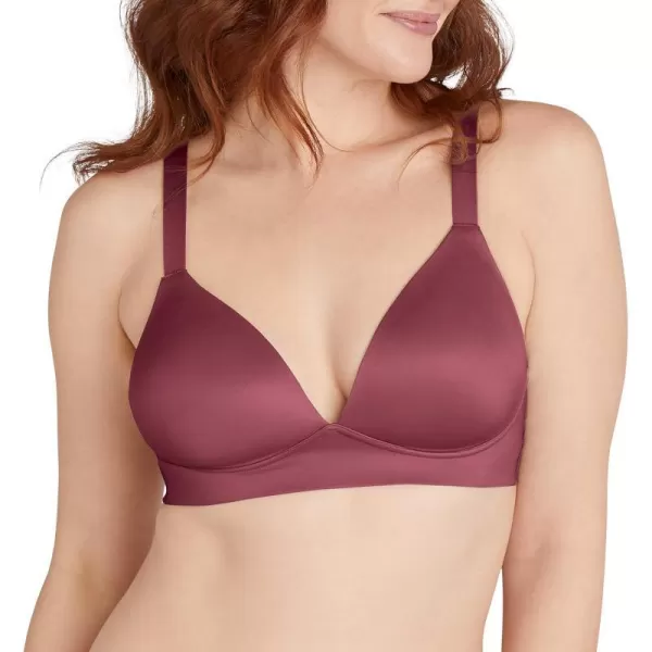 Bali Womens Comfort Revolution Soft Touch Perfect TShirt Wirefree Bra Df3460Rustic Berry Red