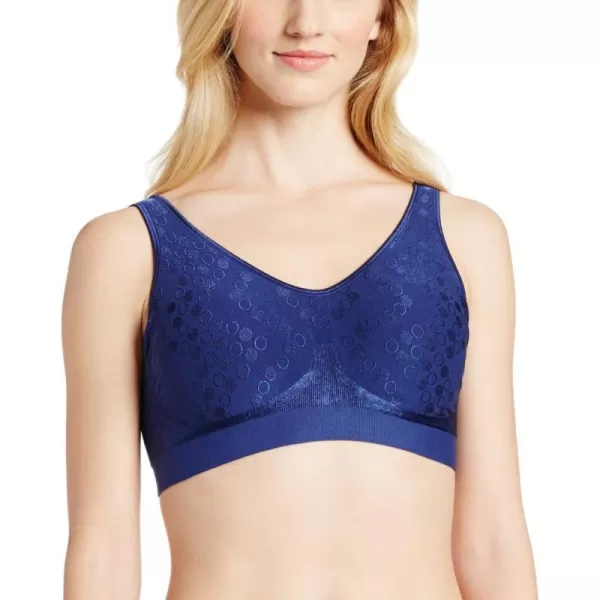 Bali Womens Comfort Revolution Wirefree Bra with Smart Sizes BraIn the Navy Dot