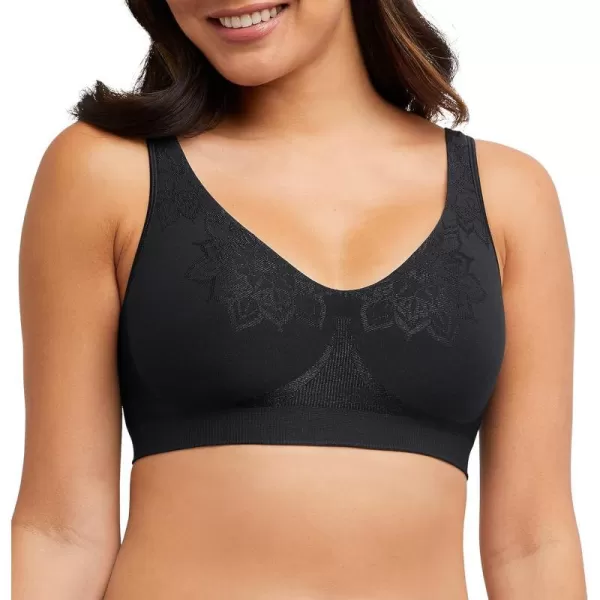 Bali Womens Comfort Revolution Wireless Bra FullCoverage TShirt Bra Retired ColorsBlack Aztec