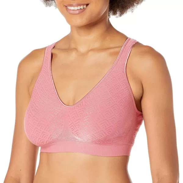 Bali Womens Comfort Revolution Wireless Bra FullCoverage TShirt Bra Retired ColorsBlushing Rouge Retro