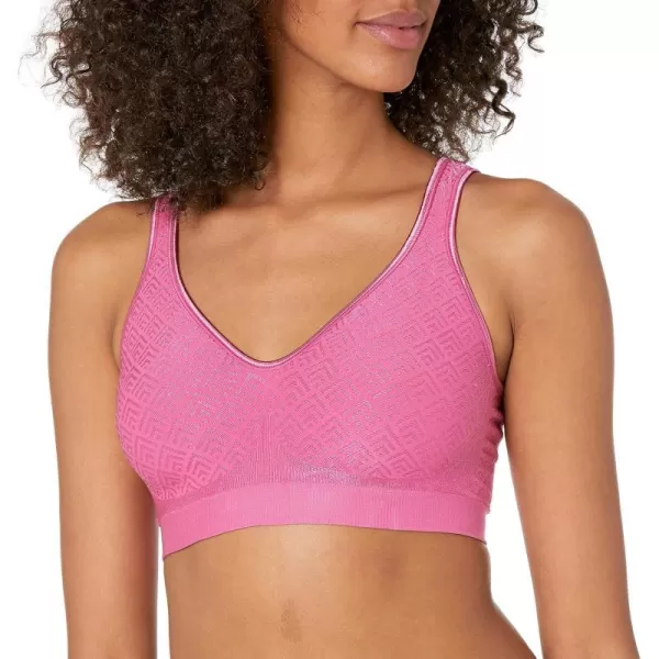 Bali Womens Comfort Revolution Wireless Bra FullCoverage TShirt Bra Retired ColorsDahlia Pink Retro