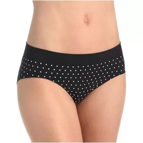 Bali Womens One U All Around Smoothing Hipster PantiesBlackWhite Dot