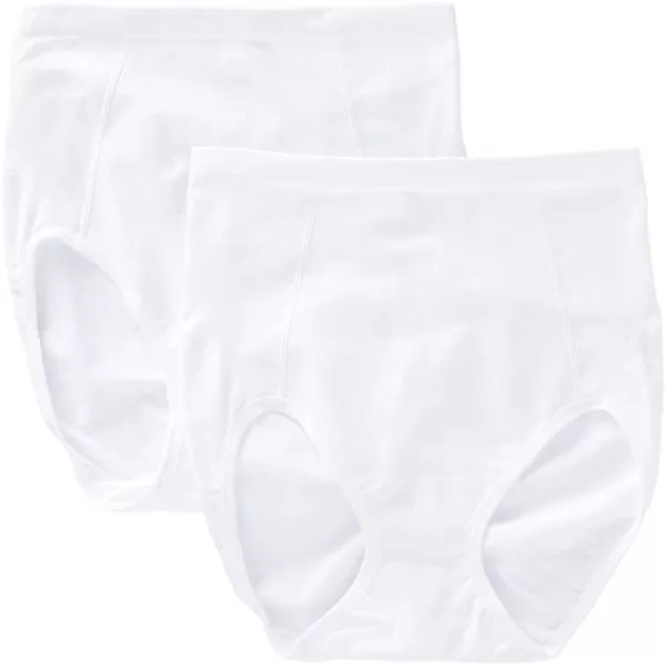 Bali Womens Shapewear Seamless Ultra Firm Control Brief Fajas 2Pack DFX245White GarmentWhite Garment