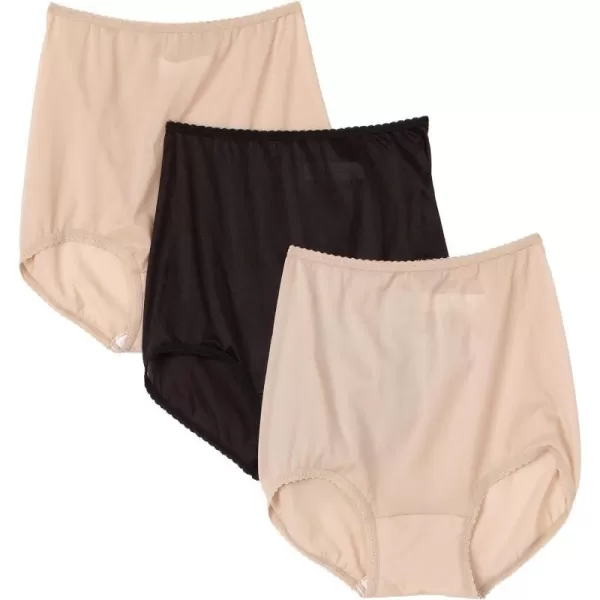 Bali Womens Skimp Skamp Brief Panty Number 2633 Pack of 32 NudeBlack