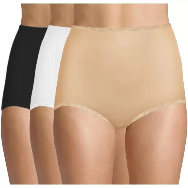 Bali Womens Skimp Skamp Brief Panty Number 2633 Pack of 3WhiteBlackNude