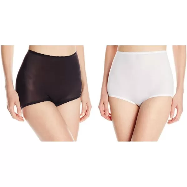 Bali Womens Skimp Skamp Panties Smoothing Stretch Brief UnderwearBlackWhite