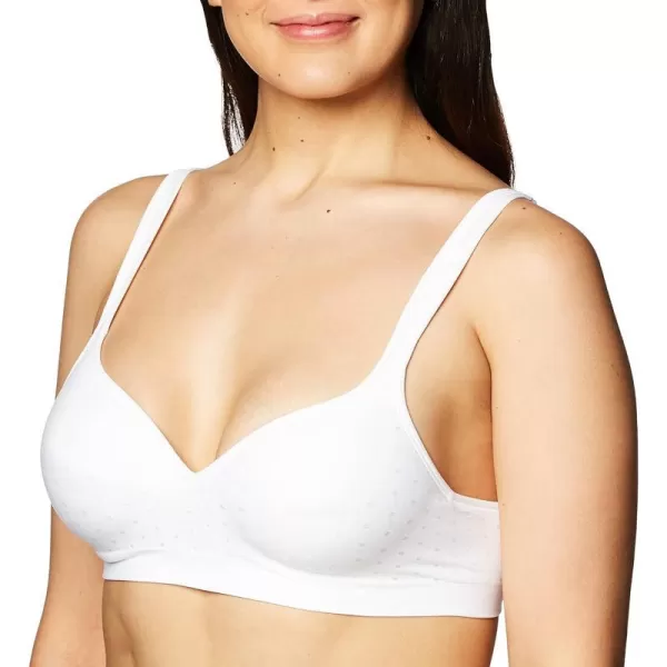 Bali womens Comfort Revolution Wireless Bra Fullcoverage Wirefree Bra Cool Comfort FabricWhite Dot