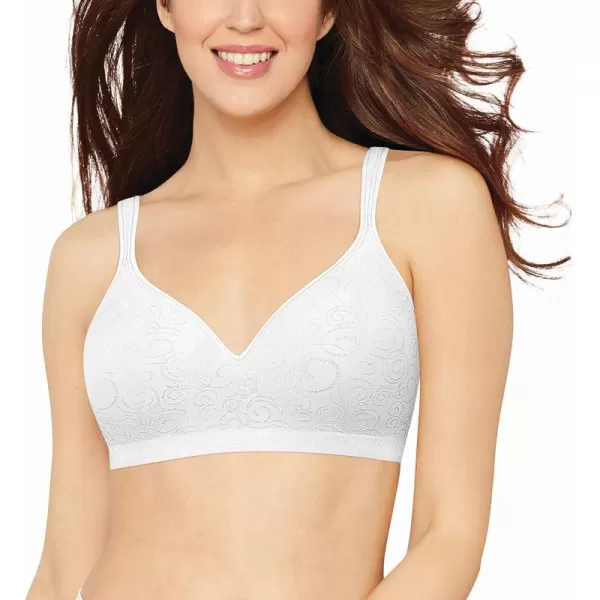 Bali womens Comfort Revolution Wireless Bra Fullcoverage Wirefree Bra Cool Comfort FabricWhite Swirl