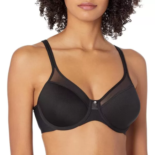 Bali womens One Smooth U Ultra Light Bra Underwire TShirt Bra Convertible Straps DF3439Black