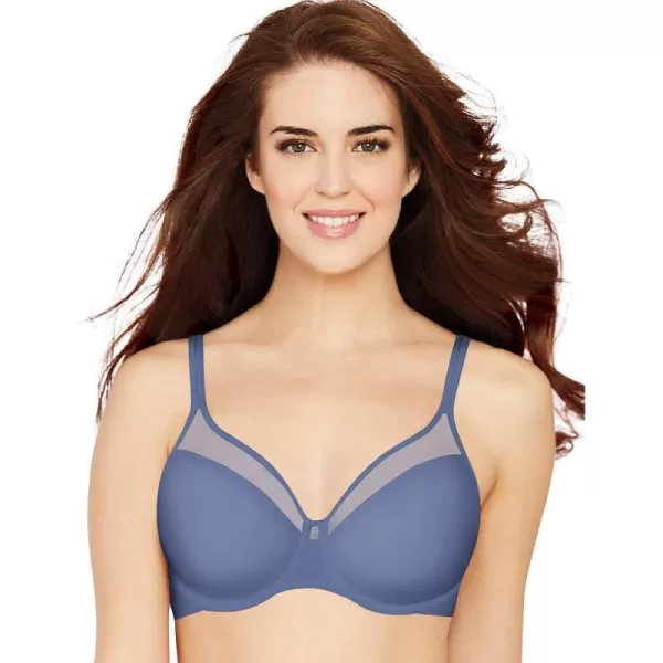 Bali womens One Smooth U Ultra Light Bra Underwire TShirt Bra Convertible Straps DF3439Chateau Blue